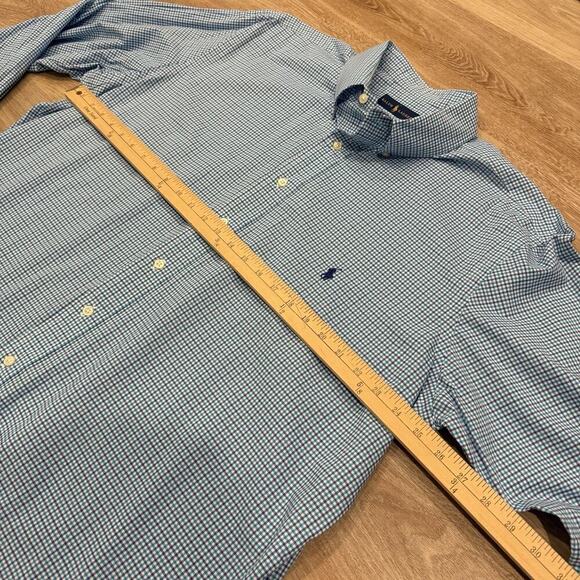 Ralph Lauren Plaid Shirt Men’s Size XLT XL Tall Blue Purple Long Sleeve Casual - Picture 4 of 7